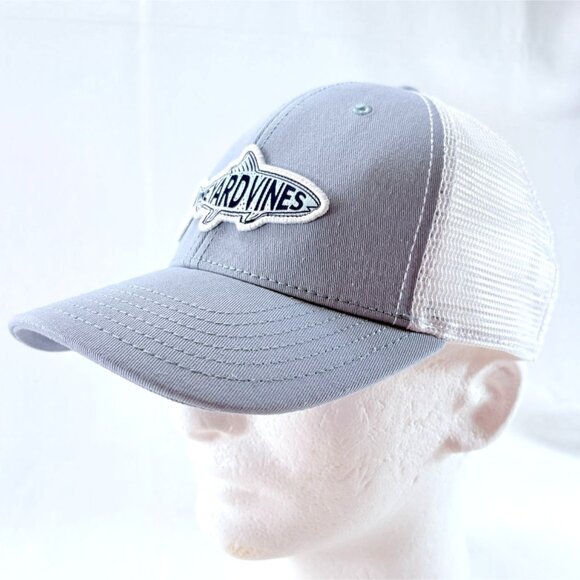 Vineyard Vines Lt Blue White Mesh Back Snapback Mens Trucker Baseball Cap Hat - Picture 1 of 10